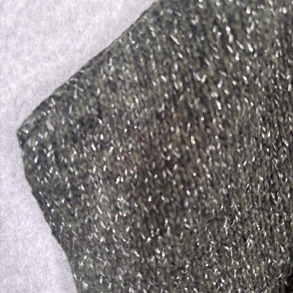 LOFT Poncho Sweater XS/S Hunter Forest Metallic Lounge Comfy Cozy Oversized Cowl - Picture 4 of 12